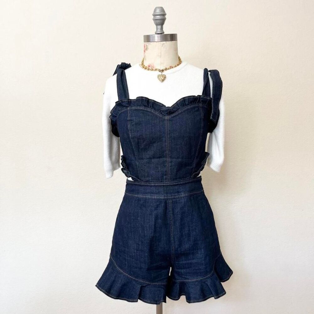 Sugarlips Dark Blue Denim Romper
